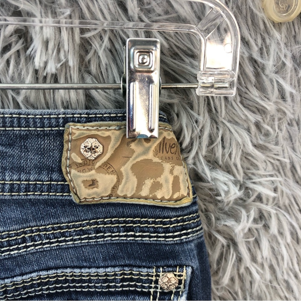 Silver Jeans Womens Size 27 Suki Surplus Distressed Bootcut Denim Jeans - Picture 4 of 15